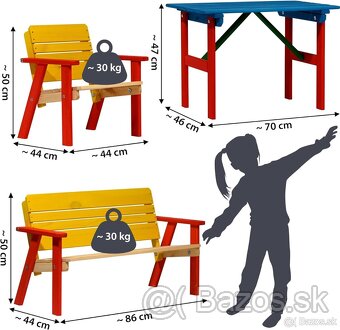 Detské drevené vonkajšie / vnútorné sedenie Dobar - 2