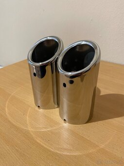 Chrómové nerezové koncovky výfuku Duplex 7cm - 2