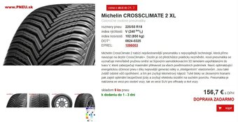 Michelin Crossklimate 2 225/55 R 18 102V XL nové - 2