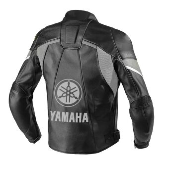 Moto Kožená Bunda Yamaha Čierno-Siva - 2