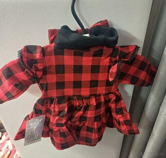 Bodi šaty (karo) s čelenkou - Set na Vianočné fotenie - 2