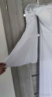 Snehobiele tehotenské svadobné šaty nové - 2