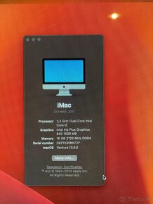 Apple iMac 21,5” 2017 (i5/16GB/500GB SSD) - 2