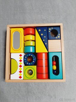 Drevené hračky/puzzle na motoriku 6/kus - 2