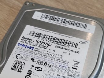 3,5" HDD Samsung 250GB, model HD252HJ, 7200 rpm - 2