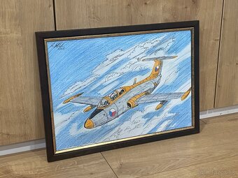 Ručne maľovaný obraz stíhačky - 2