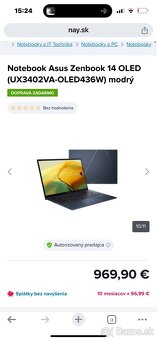 Skoro nový: Asus Zenbook 14 OLED UX3402VA notebook v záruke - 2