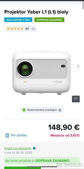 Nový Projektor Yaber L1  biely - 2