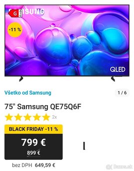 Samsung qled 75 - 189 cm, nový - 2
