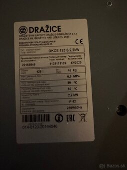 Predám elektricky boiler Dražice OKCE. 125 s/2,2 - 2