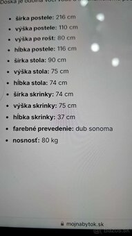 Detská vyvýšená posteľ so stolom a skrinkou. - 2
