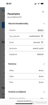 predam vysavac bosch bwd421pet - 2