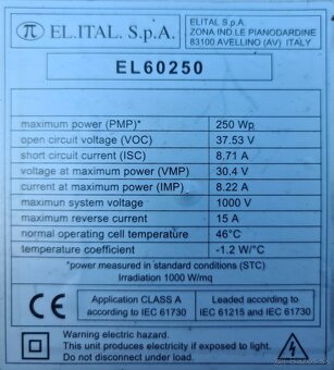 Fotovoltaický panel 250Wp - 2