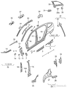 bočnica, nosník Octavia 2 combi - 2