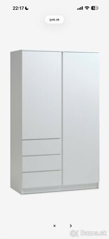 Šatnikova skriňa JYSK biela - 2