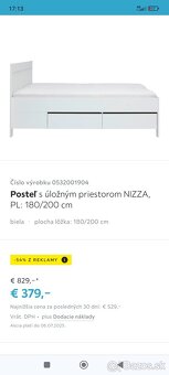 Posteľ manželská s úložným priestorom - 2