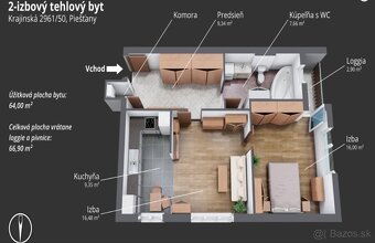 ponúkam na prenájom dvojizbový byt s loggiou - 2