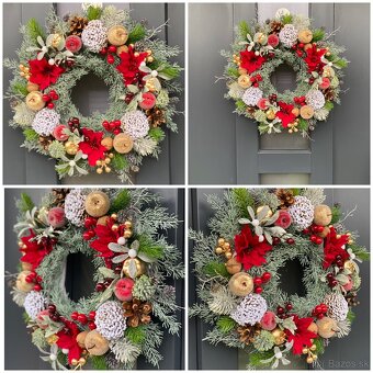 Vianočný veniec L 38cm na dvere dekoracia Vennček - 2