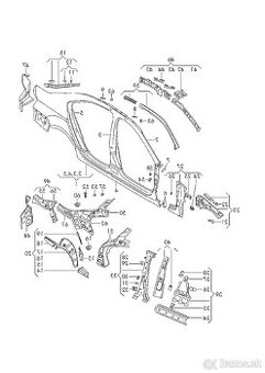 bočnica, prah, stĺpik, nosník Octavia 3 - 2