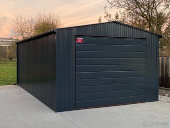 Plechová garáž 6x4 m antracit - 2