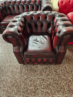 CHESTERFIELD ŠTÝL,BORDOVO-ČIERNA 3+2+1 - 2