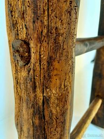 Starý dubový rebrík - drevený reber - oak ladder - 2
