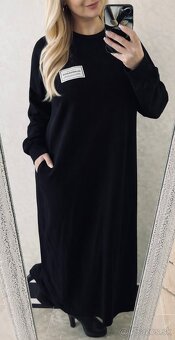 Mega bavlnene maxi šaty black - 2