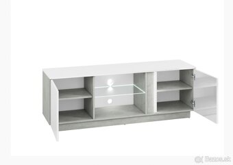 TV STOLÍK - biely lesklý - 2