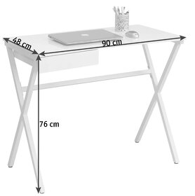 Písací stôl biely, lesklý - 2