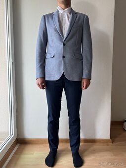 Oblekové sako Burton London – Slim Fit, veľkosť 48 modré - 2