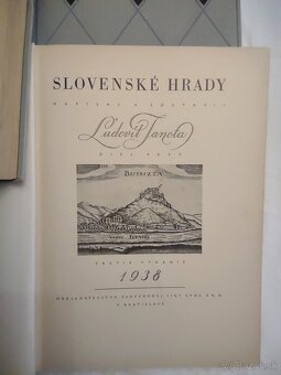 Slovensķé hrady a zámky 3 časti, vydané v 1938 - 2