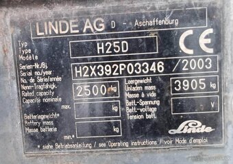 VZV LINDE H25D vysokozdvižný vozík - 2