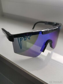 Športové slnečné okuliare Pit Viper (čierne-modré sklo) - 2