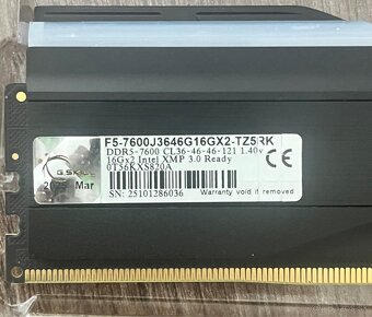 G.SKILL 32GB KIT DDR5 7600MHz CL36 Trident Z5 RGB Black - 2