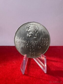 STRIEBORNÁ PAMÄTNÁ MINCA 50 Kčs – 50 rokov ČSR TOP STAV - 2