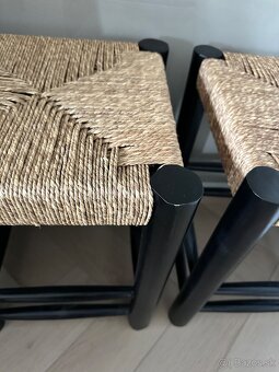 Drevena pletena jutova taburetka - 2