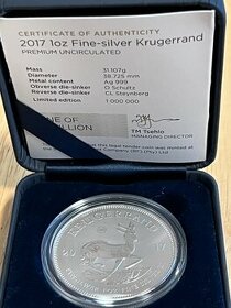 Investične striebro 1 OZ minca Krugerrand rok 2017 - 2
