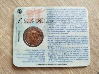 2€ minca karta Slovensko 2015 Štúr coincard - 2