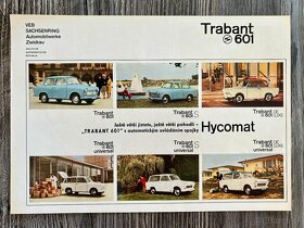 Dobový prospekt Trabant 601 ( 1966 ) česky - 8ks - 2