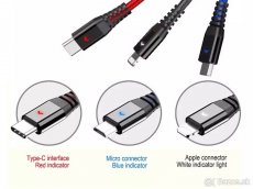 Multi-USB-C/microUSB/Apple Lighting nabíjací kábel - 2