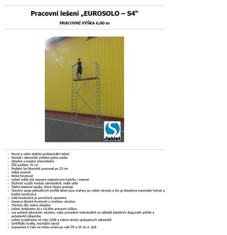 Pracovné veža / lešenie Eurosolo-S4 (pojazdné) – NOVÉ - 2