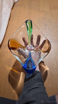 Umelecká farebná sklenená miska - ručne fúkaný originál po - 2