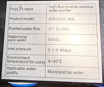 Reverzná osmóza W4 Prietoková - 2