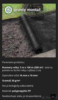 Predám sieť proti krtkom – 2 m x 100 m - 2