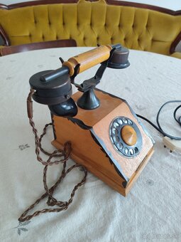 Retro telefón Tesla drevo - 2