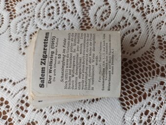 Cigaretové kartičky z 1 sv.v.(originál) plus minca - 2