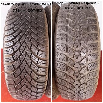 195/65 R15 91T M+S Zimné Nexen 8mm Dunlop 6mm - 2