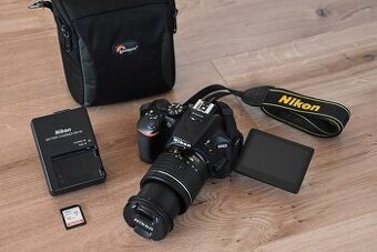 Nikon D5600 wifi BT - dotyk.dis. - VR objektiv AF-P 3tis.sn - 2
