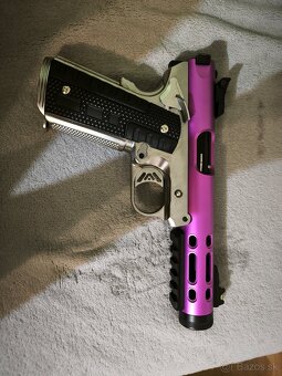 Plynová zbraň WE 1911 GALAXY fialová čelo hliníková - 2