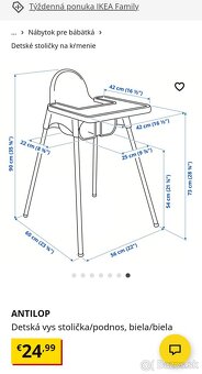 Detska jedalenska stolicka IKEA - 2
